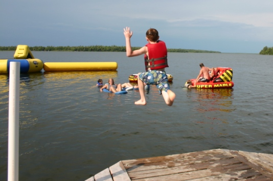 Jumping off dock